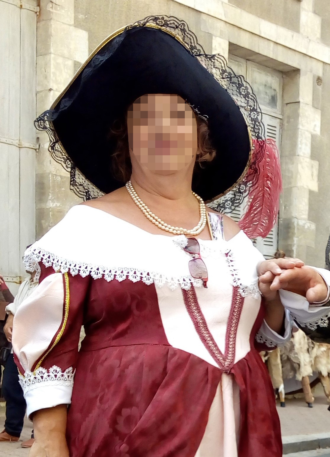 Detail of the Lady of Bourbon street’s costume