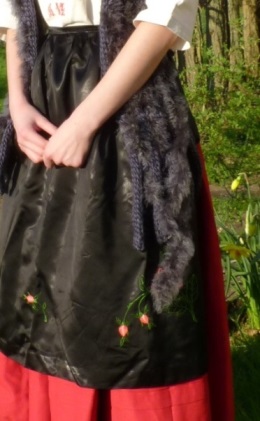 Detail of the Eastern Europe countrywoman’s costume